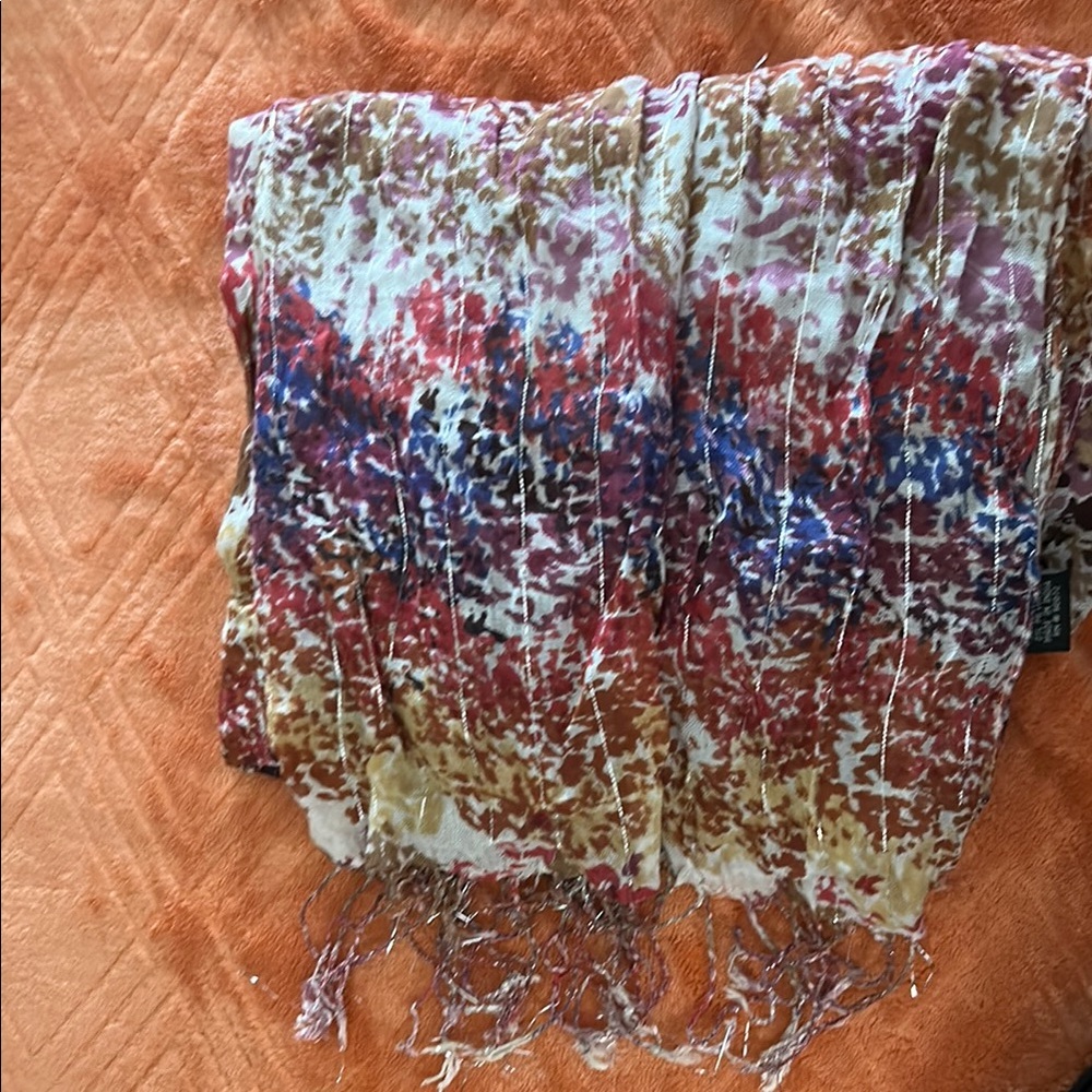 Multicolor Fringe Scarf
